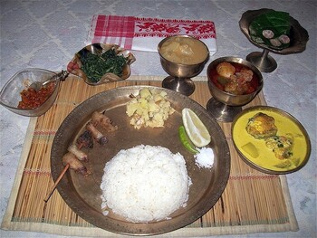 East Indian Cuisine, Image Wikipedia,http://en.wikipedia.org/wiki/Cuisine_of_Assam#mediaviewer/File:Assamese_Thali.jpg